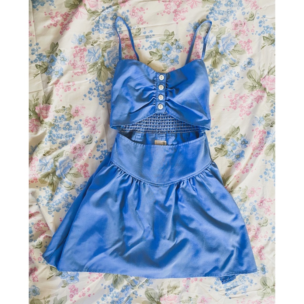 Urban Renewal Light Blue Button Mini Dress Size S